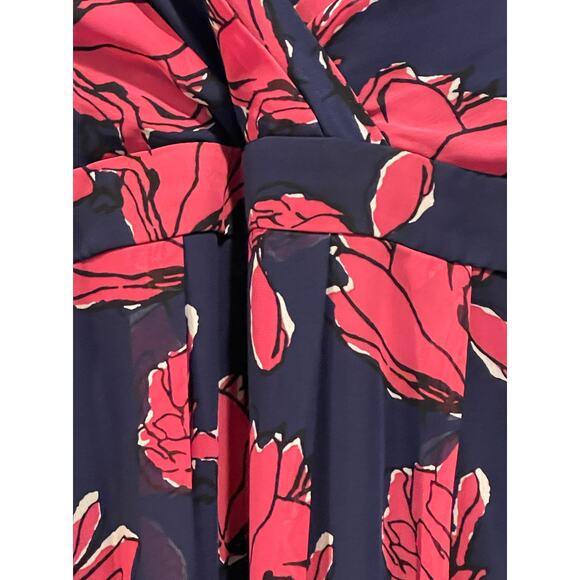 ModCloth Women's Navy and Pink Floral‎ Liza Luxe Dress XL Flattering Maxi Event - Picture 3 of 10